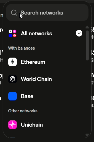 Uniswap Wallet has no context of the Solana chain in the send flow
